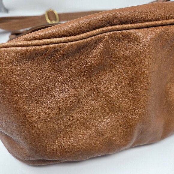 MARC BY MARC JACOBS Cognac Tan Cross Body Bag Leather Boho Slouchy Purse - Picture 11 of 14